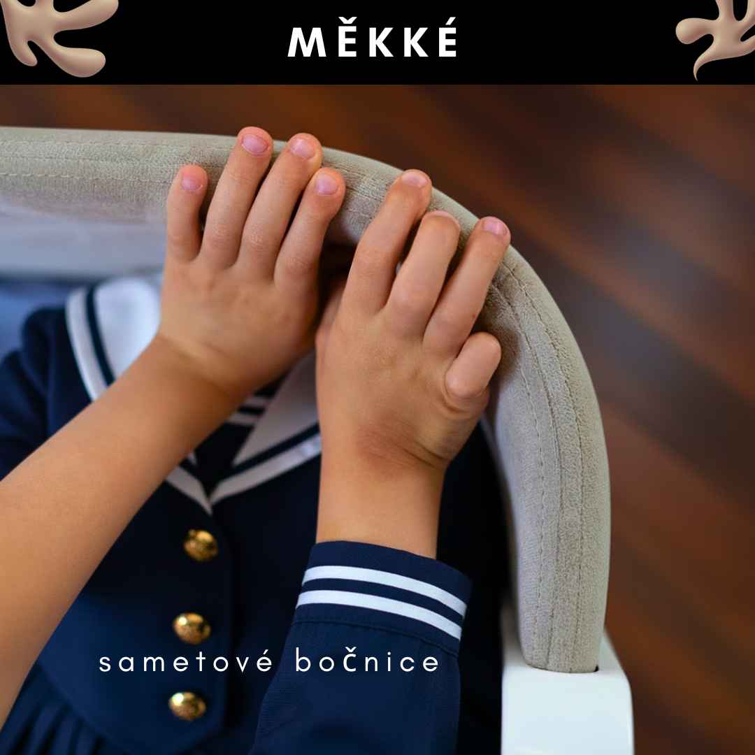 Dětská designová rostoucí postýlka Zukko Soft Gekko Kids. Kolébka a postýlka 2v1. Cappuccino / Bílá